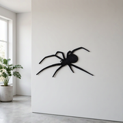 Spooky Flat Spider Silhouette Wall Corner Ornament, Fun Themed Decoration and Prank Prop — main product view