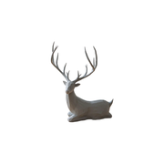 Geometric Lying Deer Figurine, Modern Minimalist Home Decor for Table Shelf Desktop Display — white background