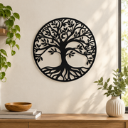 Round Hollow Out Tree Wall Art Hanging Ornament For Indoor Wall Decoration — main product view