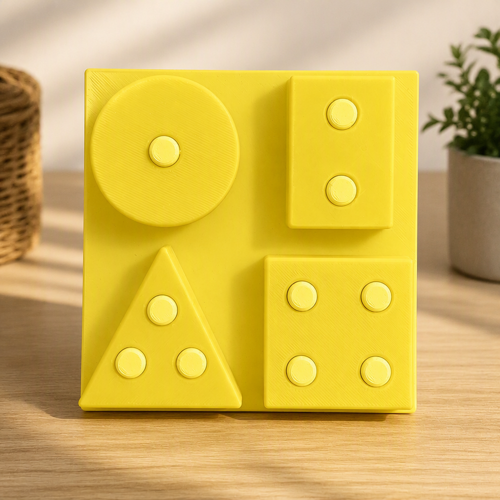 Geometric Shape Matching Set, Stackable Pieces with Matching Base — product scene