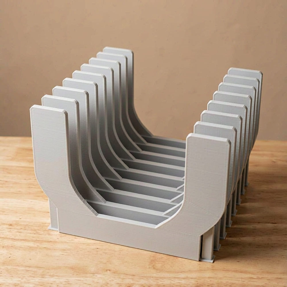 Multi-Slot Kitchen Lid Organizer Rack, Storage Holder for Cutting Boards and Small Plates, Cabinet and Pantry Organizer — product scene