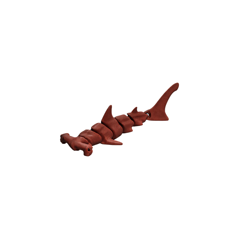 Articulated Flexible Jointed Hammerhead Shark Figurine, Sea Life Decor Ornament — white background