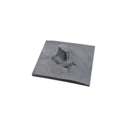 Textured Flat-Top Rock Formation Terrain Model, Landscape Sculpture for Desktop and Home Interior Decor — white background