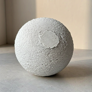 Textured Cratered Lunar Sphere Decor, Self-Standing Celestial Model for Desktop and Shelf Display — main product view