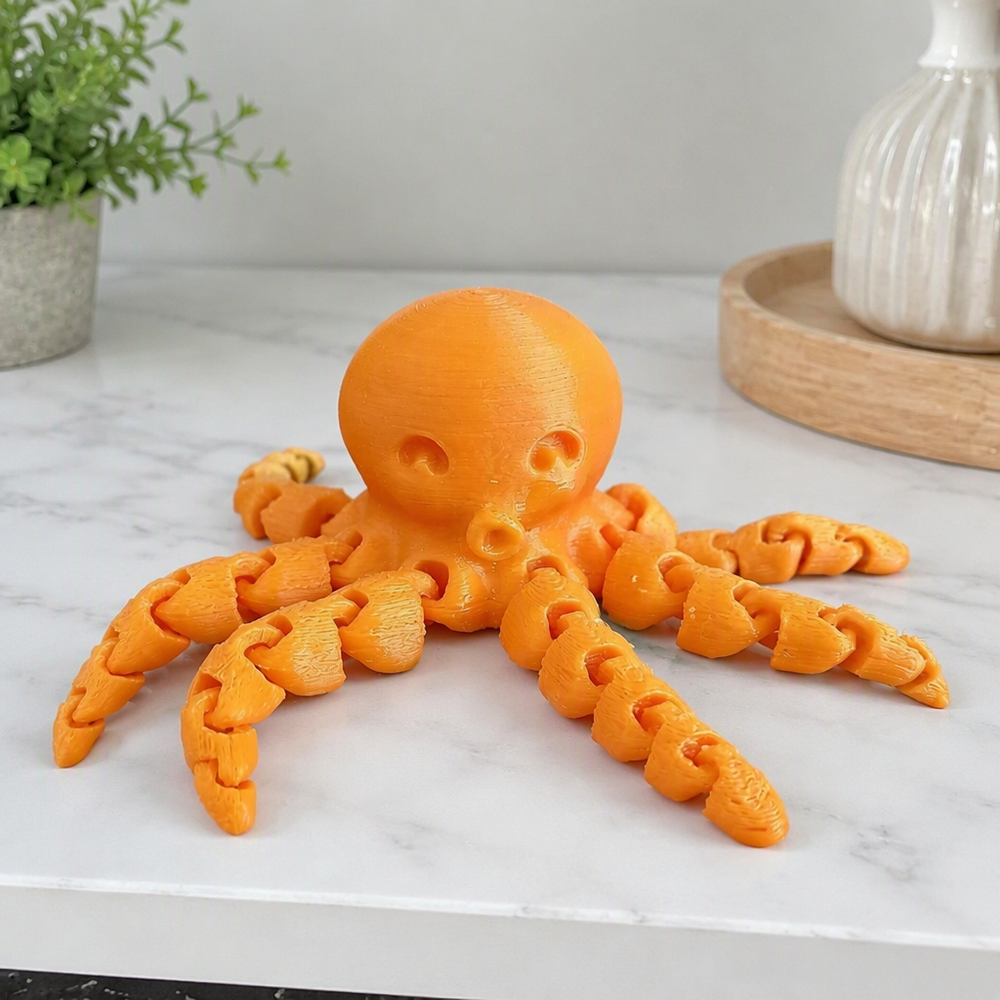 Cute Mini Articulated Octopus Figurine Flexible Adjustable Desktop Home Decor Ornament — additional product view