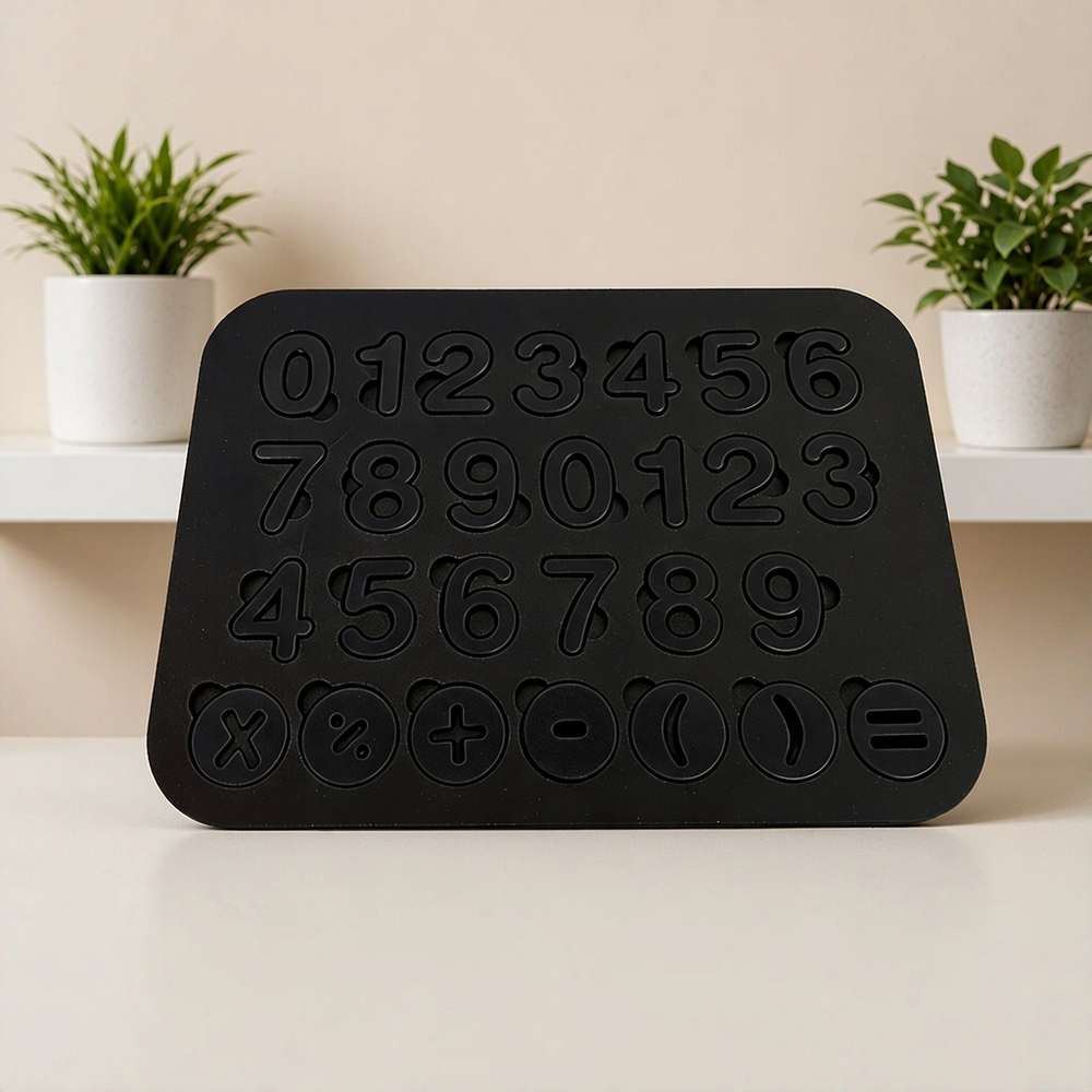 Number and Basic Math Symbol Set with Fitted Storage Tray, Math Utility for School and Office Use — main product view