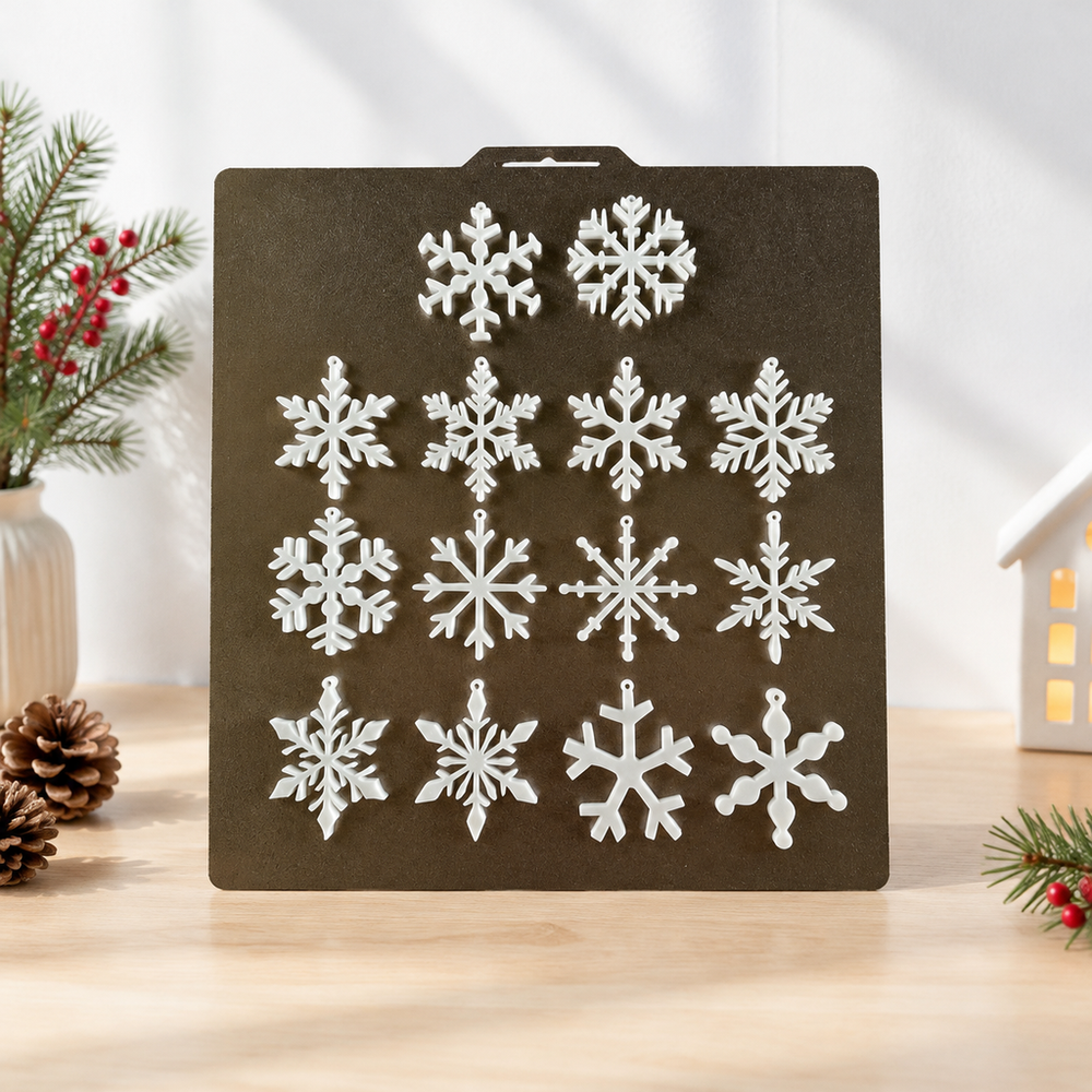 14 Pcs Unique Snowflake Hanging Ornaments for Seasonal Winter Holiday Display — additional product view