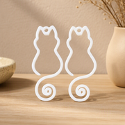2 Pieces Minimalist Hollow Cat Silhouette Earring Pendants Jewelry Making Accessories — product scene