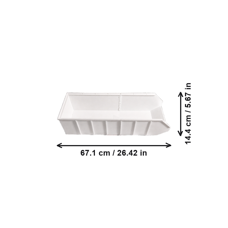 Stackable Slanted Open Front Storage Basket, Kitchen Pantry Home Organizer Bin — white background