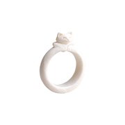 3 Pieces Cute Cat Shape Decorative Costume Rings — white background