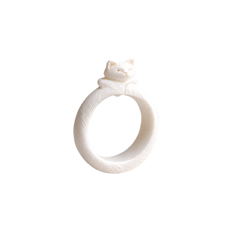 3 Pieces Cute Cat Shape Decorative Costume Rings — white background