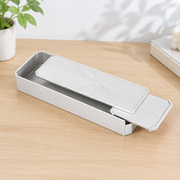 Sliding Lid Star Textured Storage Box with Beveled Edges, Organizer for Small Collectibles and Tiny Accessories — additional product view
