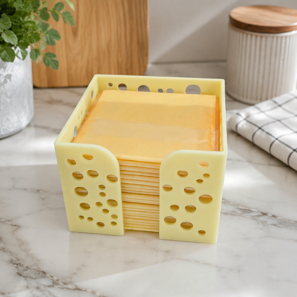 Hollow Cheese Slice Storage Holder, Fridge Kitchen Organizer Bin — main product view