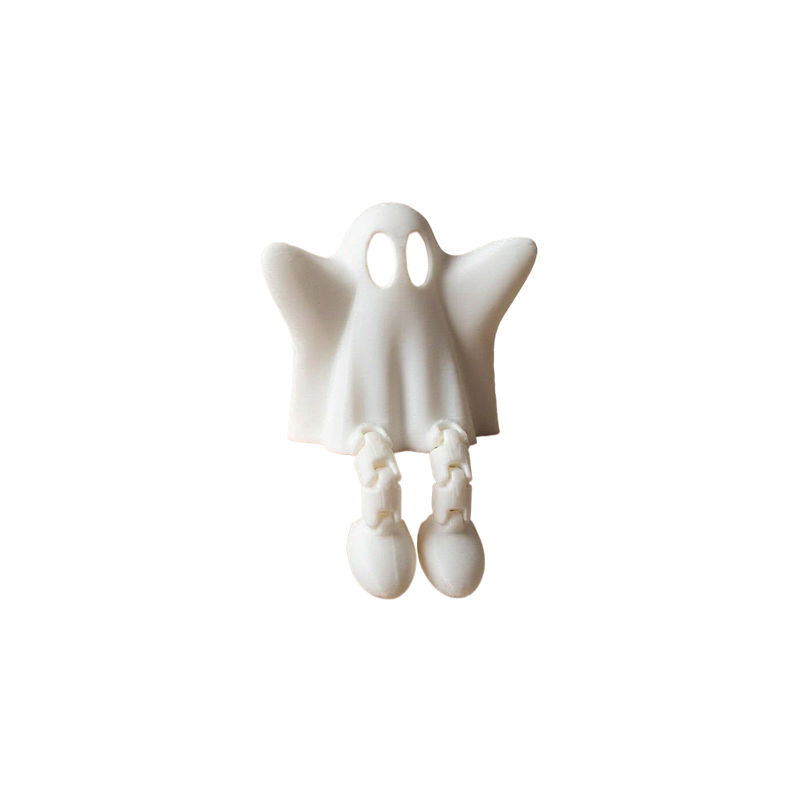 Ghost Figurine with Movable Articulated Legs, Shelf Sitter Tabletop Home Decor for Halloween and Everyday Display — white background