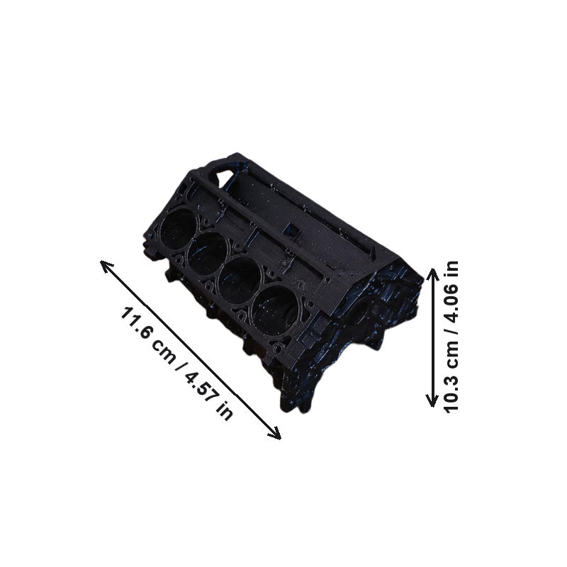 V8 Engine Block Shaped Business Card and Pen Holder, Desktop Office Organizer — white background