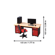 Miniature Office Workstation Set, Swivel Chair and Computer Desk Diorama Scene Decor Accessory — dimensions