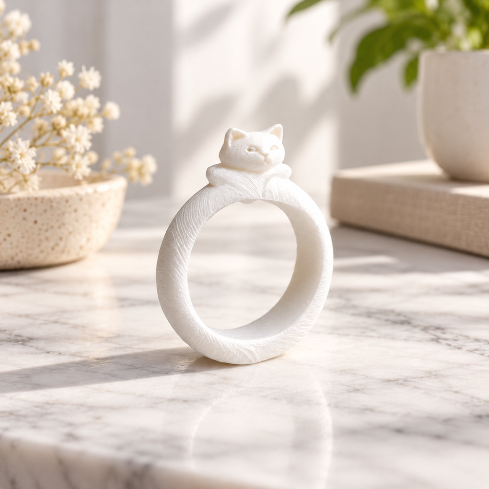 3 Pieces Cute Cat Shape Decorative Costume Rings — main product view