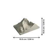 Miniature Mountain Topography Model, Realistic Textured Peak Display Ornament for Home Desktop and Shelf Decor — white background