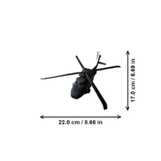 Detailed Static Helicopter Display Model for Desktop and Shelf Hobby Collection Decoration — dimensions