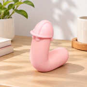 2 Pieces Cute Worm-shaped Ornament With Helmet, Fun Desktop Decor for Home and Office — main product view