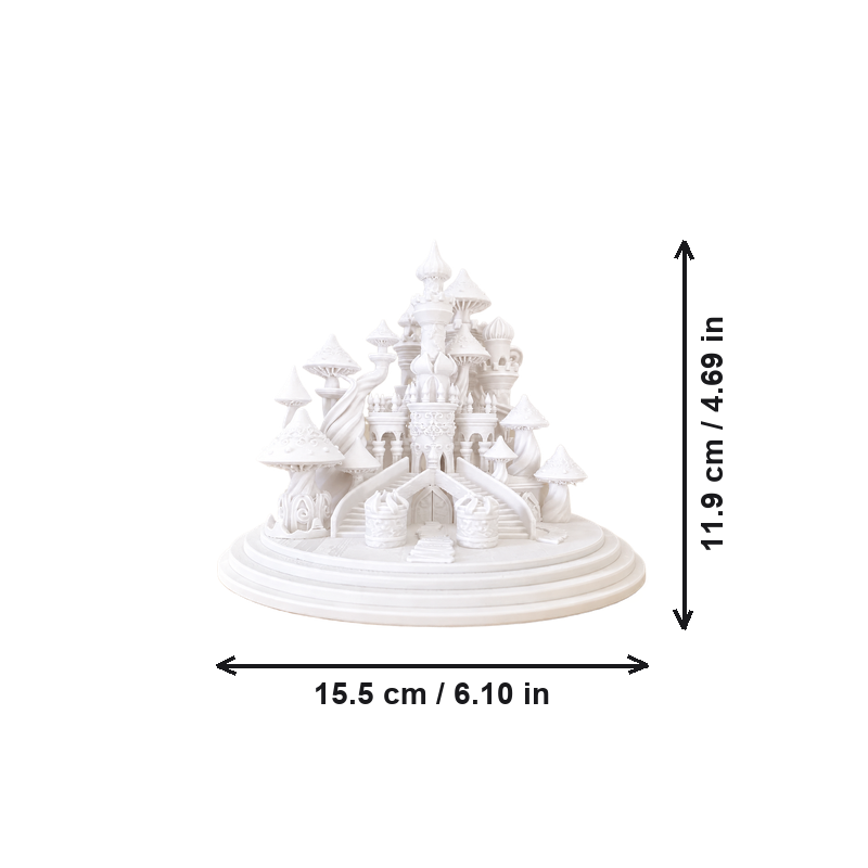 Fantasy Mushroom Castle Decor Ornament Desktop Home Display Statue — dimensions