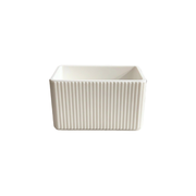 Ribbed Rectangular Desktop Pen Holder, Desk Organizer for Small Office Supplies — white background