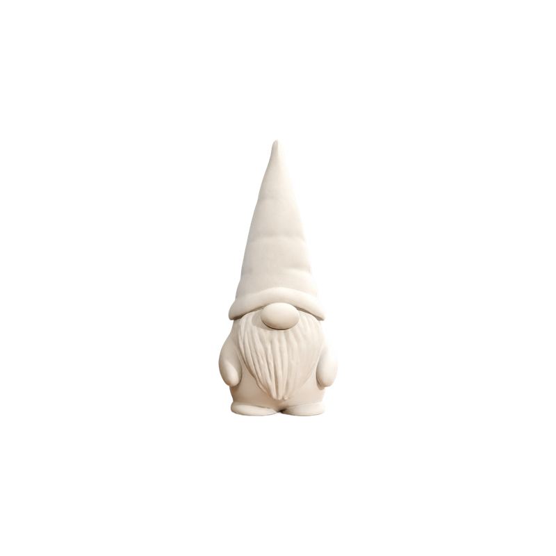 Minimalist Gnome Decorative Figurine, Festive Desktop Ornament for Holiday Winter Home Display — white background