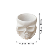 Skull Shaped Decorative Tabletop Ornament, Gothic Spooky Multi-use Holder for Home and Holiday Display — dimensions