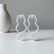2 Pieces Minimalist Hollow Cat Silhouette Earring Pendants Jewelry Making Accessories — additional product view
