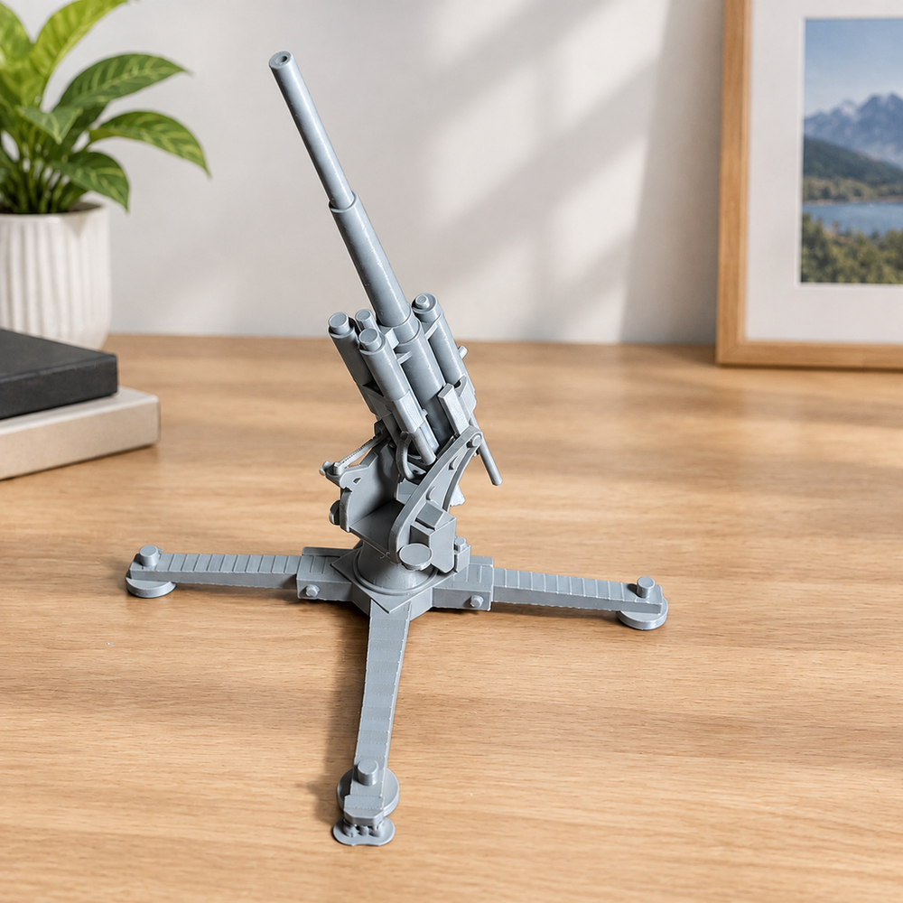 Adjustable Barrel Artillery Model with Stable Cross Base for Tabletop Display and Wargaming Decor — main product view