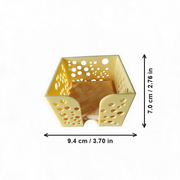 Hollow Cheese Slice Storage Holder, Fridge Kitchen Organizer Bin — white background