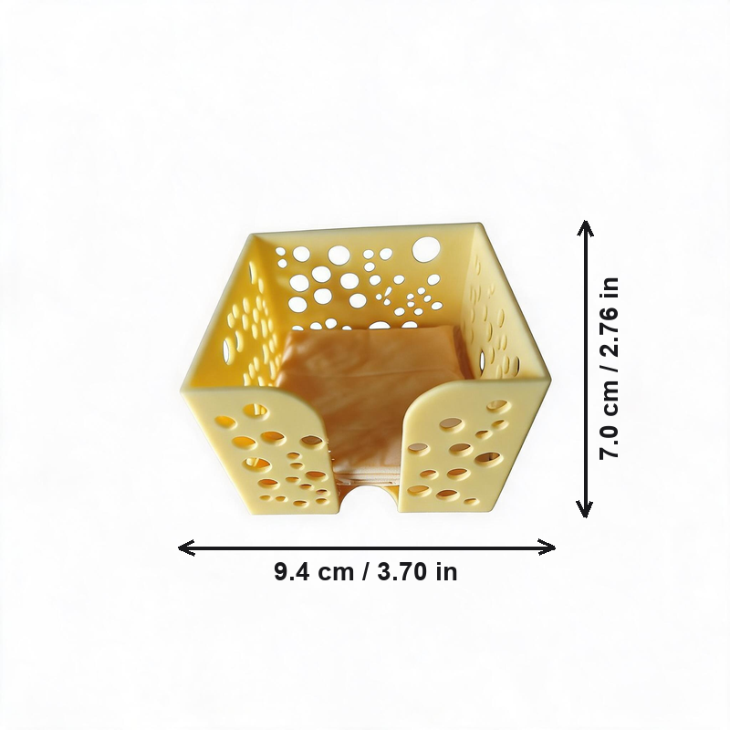 Hollow Cheese Slice Storage Holder, Fridge Kitchen Organizer Bin — white background