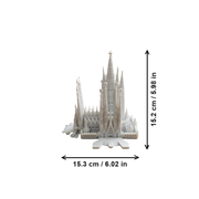 Intricate Miniature Cathedral Architectural Model with Multiple Spires and Integrated Base — dimensions