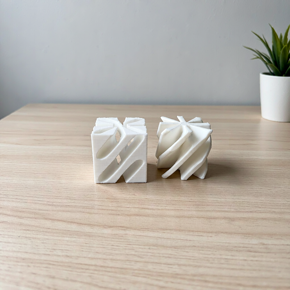Impossible Passthrough Geometric Cube, Smooth Finish Desktop Decor for Workspaces — additional product view