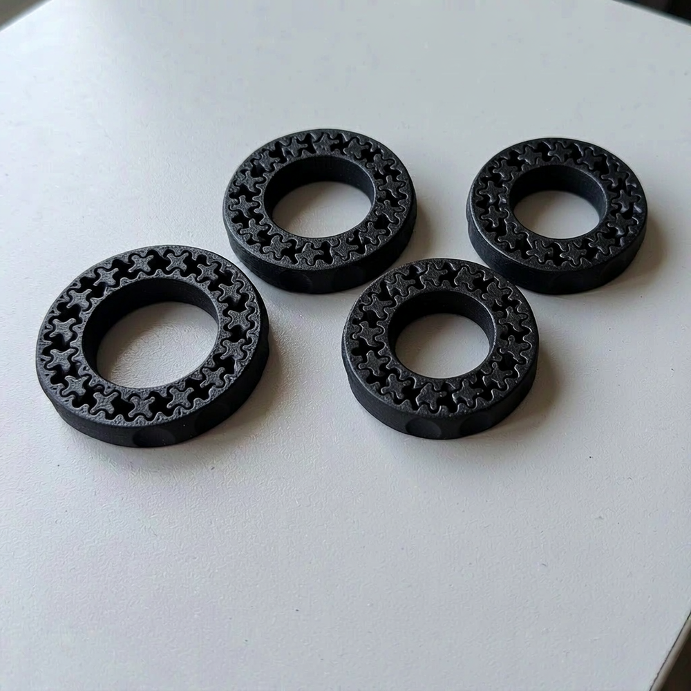 4 Pcs Interlocking Spinning Gear Finger Rings, Portable Stress Relief Mechanical Fidget Rings — additional product view