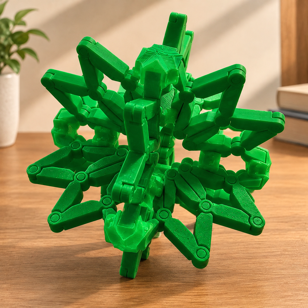 Expandable Articulated Geometric Fidget, Retractable Desktop Stress Relief Accessory — product scene