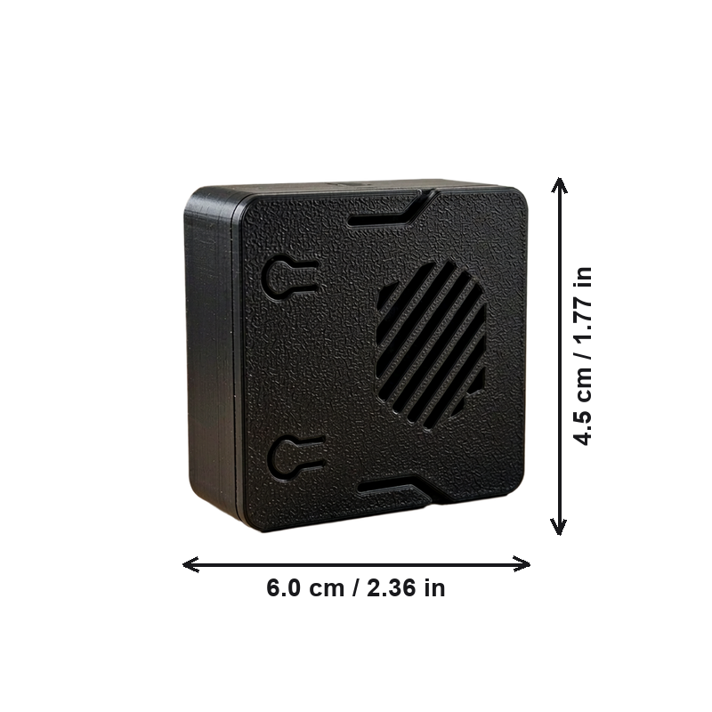 Snap-fit Protective Enclosure Case with Vent Slots for Electronic Circuit Boards — dimensions