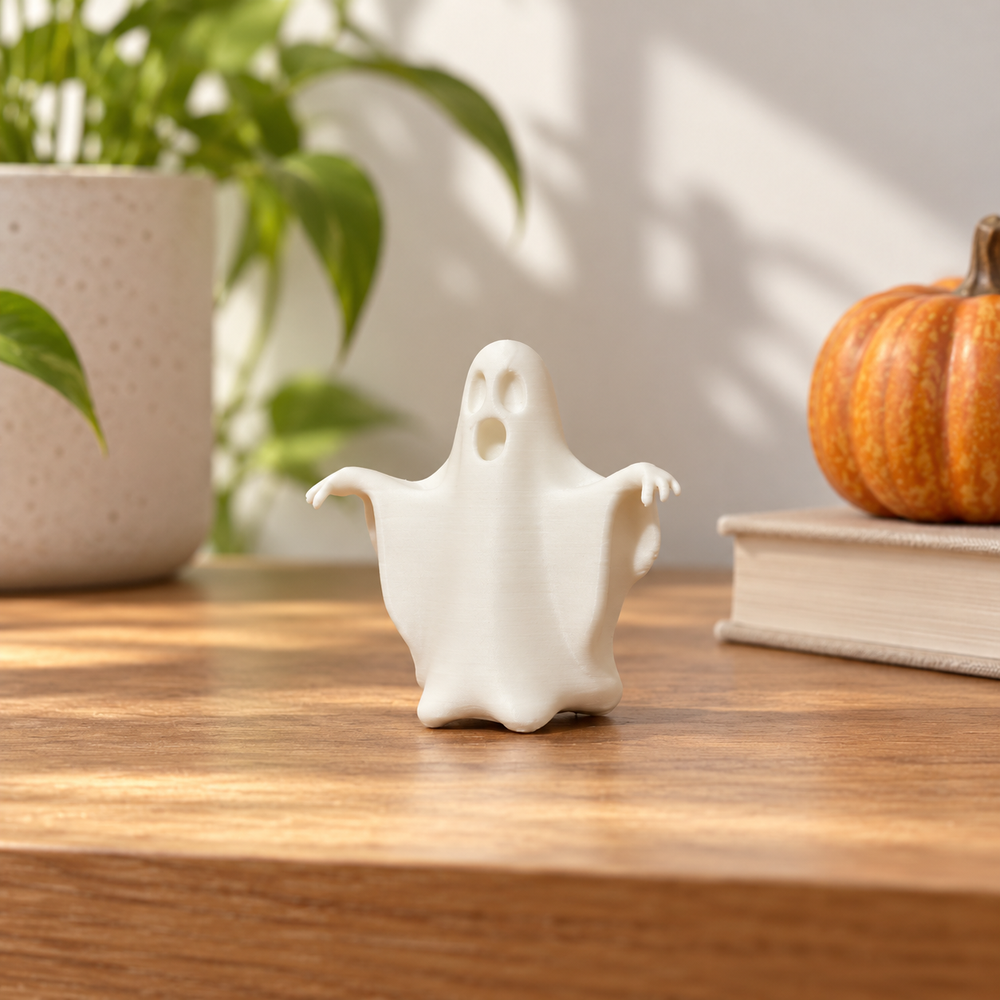 Cute Spooky Ghost Decorative Figurine, Holiday Tabletop and Shelf Display Statue — main product view