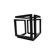 Hollow Geometric Optical Illusion Cube Decor, Modern Art Desktop and Shelf Ornament — white background