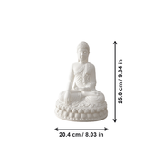 Seated Buddha Sculpture, Decorative Ornament for Home Desk and Shelf Display — dimensions