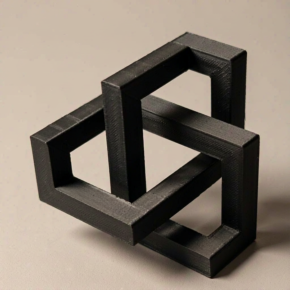 2 Pieces Interlocking Geometric Squares Decor Ornaments for Desktop Shelf Home Office Display — product scene