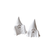 2 Piece Spooky Ghost Figurines, Halloween Tabletop Shelf Home Display Decor Set — white background