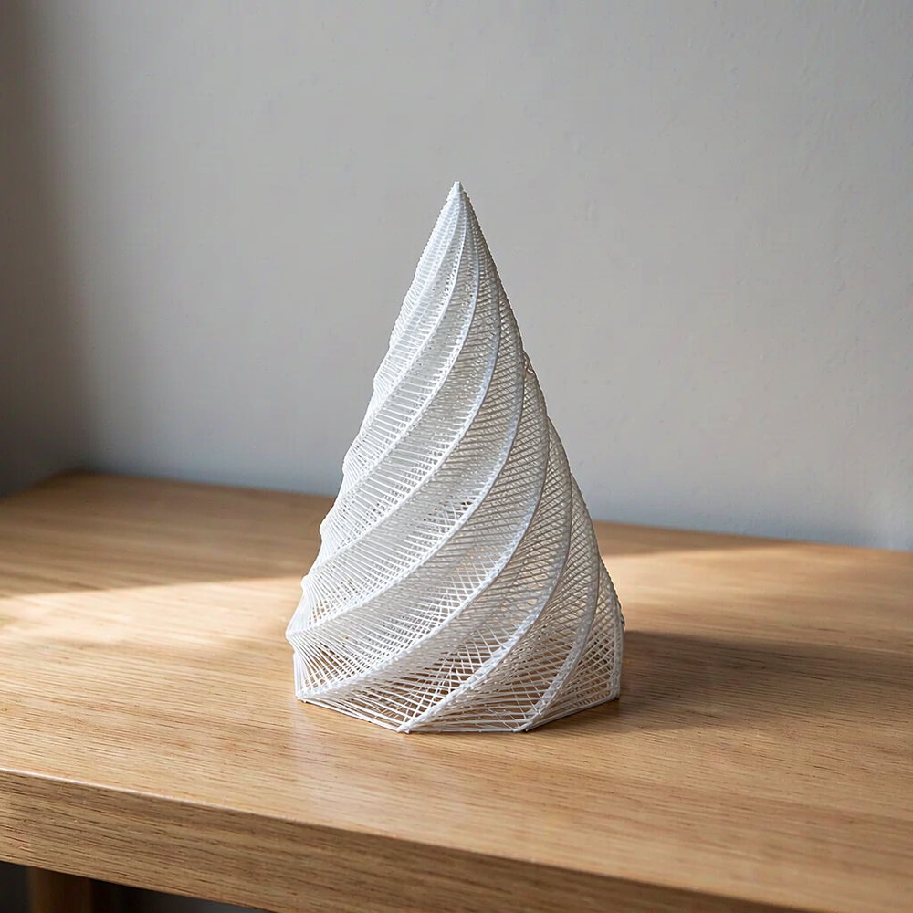 Spiral Hollow Cone Tabletop Ornament, Modern Decor for Desk and Shelf Display — additional product view