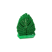 Monstera Leaf Coaster Set with Matching Holder Base, Tabletop Surface Protector for Home and Kitchen Decor — white background