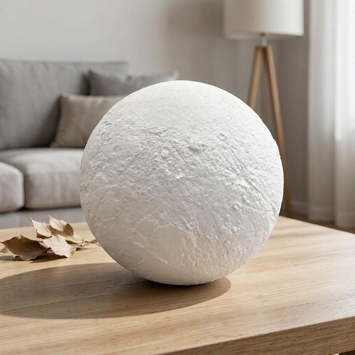 Realistic Lunar Surface Spherical Lamp Shade, Celestial Interior Decor Accent — main product view