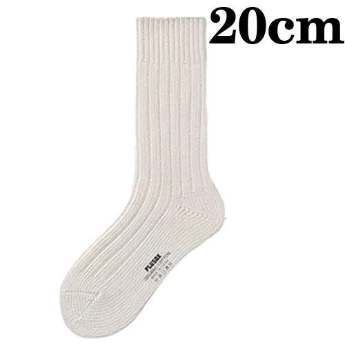 THICKER NEEDLE RIBBED COTTON SOCKS