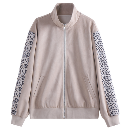 PLAGARY LEOPARD JACKET IN KHALKI