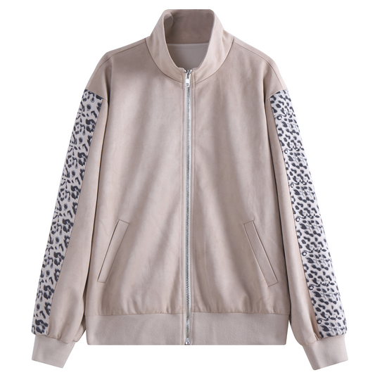 PLAGARY LEOPARD JACKET IN KHALKI