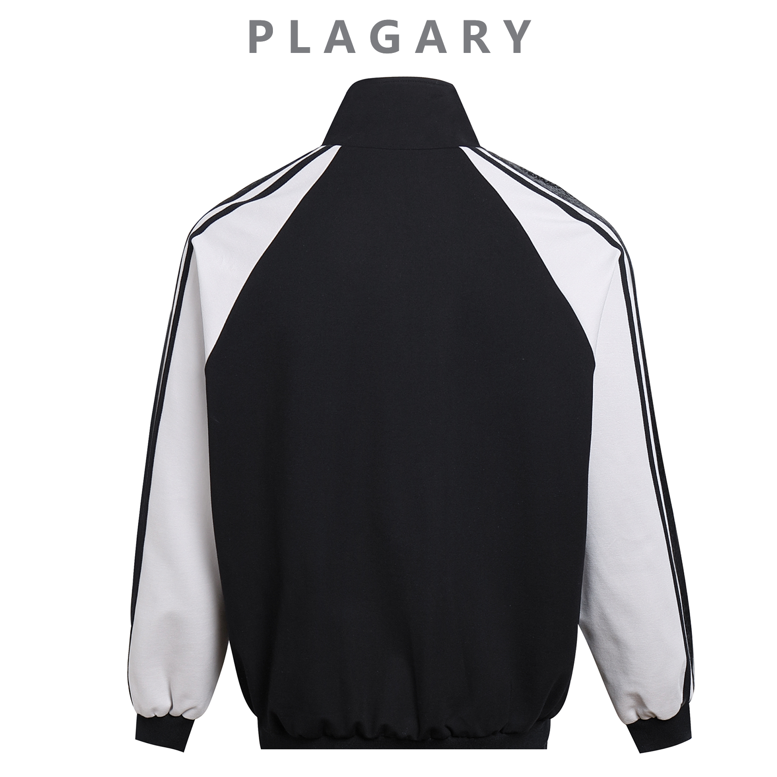 PLAGARY TRACKSUIT JACKET IN BLACK SNAKE PRINT STITCHING