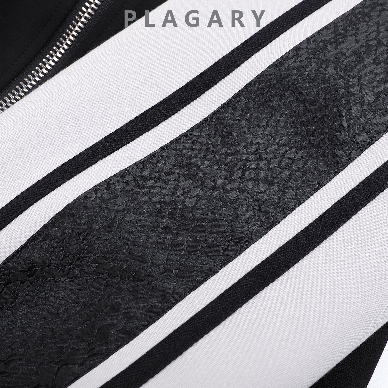 PLAGARY TRACKSUIT JACKET IN BLACK SNAKE PRINT STITCHING